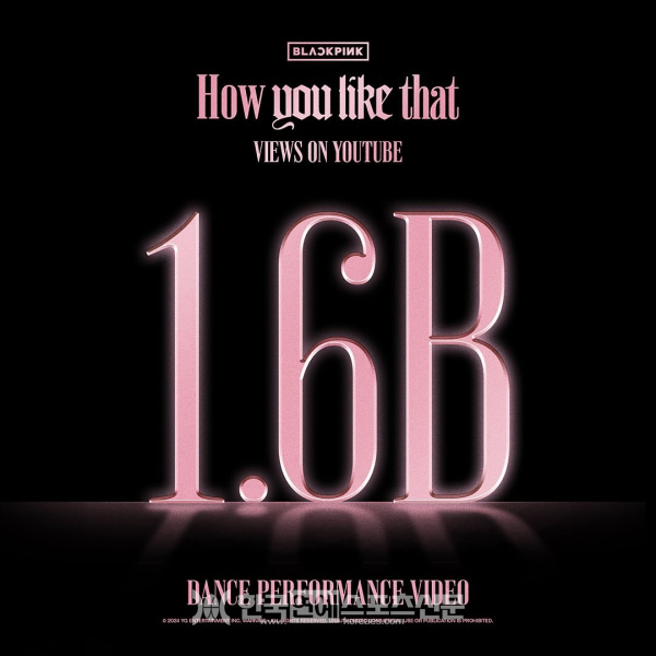블랙핑크의 'How You Like That'이 유튜브 조회수 16억회를 달성했다 / 출처 = 블랙핑크 공식 인스타그램